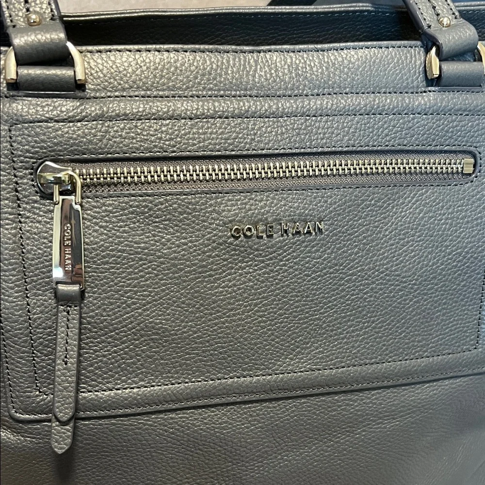 Cole Haan Gray Leather Tote - Picture 4 of 12